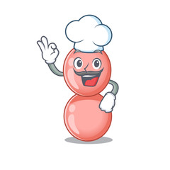 Neisseria gonorrhoeae chef cartoon design style wearing white hat