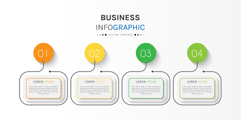Business infographic element with options, steps, number vector template design