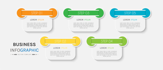 Business infographic element with options, steps, number vector template design