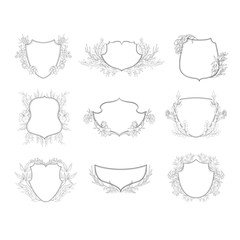 Floral botanical frame and monogram.