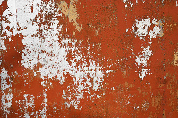 rusty orange metal wall. Background of old metal