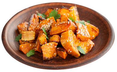 Roasted sweet potatoes with sesame