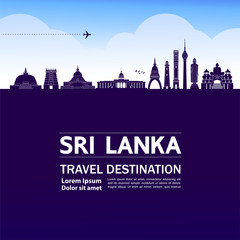 Fototapeta na wymiar Sri Lanka travel destination grand vector illustration. 
