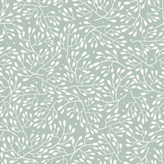 Seamless floral hand-drawn pattern. Flowers and leaves. Repeat background.