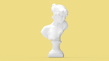 3D rendering of a bust isolated woman statue old ancient studio background © Sepia100