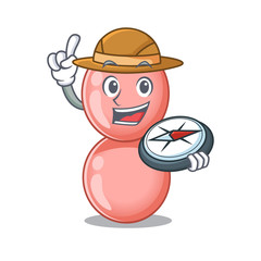 mascot design concept of neisseria gonorrhoeae explorer with a compass
