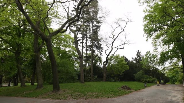 Fresh green spring impressions from Victoria Park (Viktoriapark) in Berlin Kreuzberg from May 7, 2020, Germany