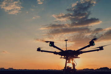 inspect and checking solar panel by Drone