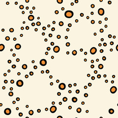 Abstract pattern with round shapes. Ovals placed in a chaotic manner. Color 2020. Vector seamless texture.
