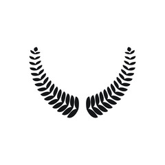 Laurel wreath silhouette icon design isolated on white background