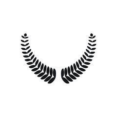 Laurel wreath silhouette icon design isolated on white background