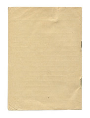 Vintage light paper blank isolated on white background. Paper texture for design.