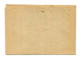 Vintage paper blank isolated on white background. Paper texture for design.
