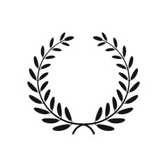 Laurel wreath silhouette icon design isolated on white background