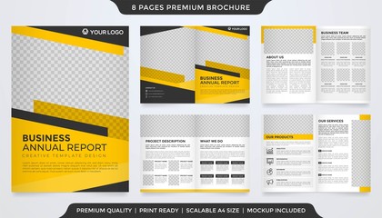 set of bifold brochure template design with abstract style and modern concept
