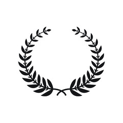 Laurel wreath silhouette icon design isolated on white background