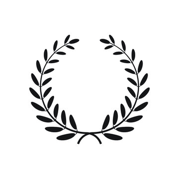Laurel wreath silhouette icon design isolated on white background