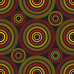 African Line Circle Pattern Design for fabric and textile print