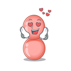 Cute neisseria gonorrhoeae cartoon character has a falling in love face