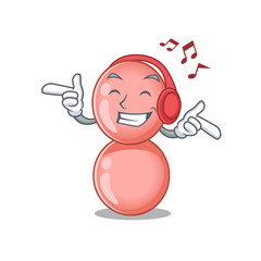 Neisseria gonorrhoeae Cartoon design concept listening music