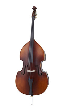 Double Bass, Strings Music Instrument Isolated on White background