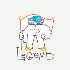 Cute owl in line style with quote. Print for poster, t-shirt, logo, stiker, textile or bags