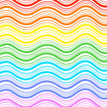 Rainbow striped background.