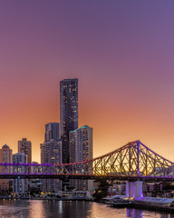 Brisbane City Sunset - obrazy, fototapety, plakaty