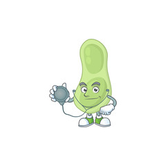 A dedicated Doctor staphylococcus pneumoniae Cartoon character with stethoscope