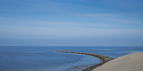 Stretching jelly Houtribdijk. Dike. Lelystad - Enkhuizen Netherlands. IJsselmeer. Zuiderzee.