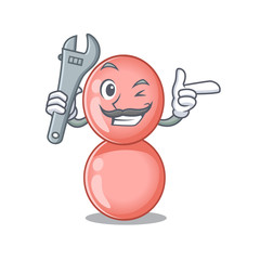 A picture of neisseria gonorrhoeae mechanic mascot design concept