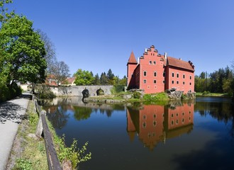 Naklejka na ściany i meble The red water State Chateau Cervena Lhota (Czech Republic, Eastern Europe) 7.10.2020
