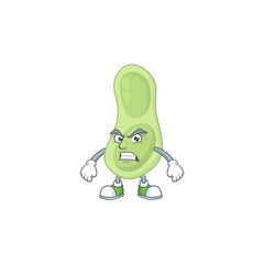 Mascot design style of staphylococcus pneumoniae with angry face