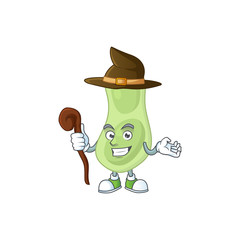 Cute and sneaky Witch staphylococcus pneumoniae cartoon design style
