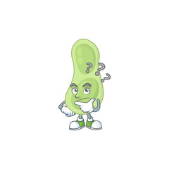 Staphylococcus pneumoniae mascot design concept having confuse gesture