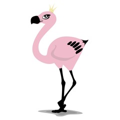 stylish summer, cartoon flamingo for printing on textiles