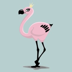 stylish summer, cartoon flamingo for printing on textiles