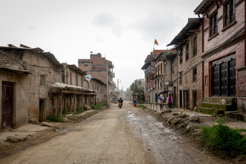 Fototapeta na wymiar Dirt Road in a Historic Part of Nepal