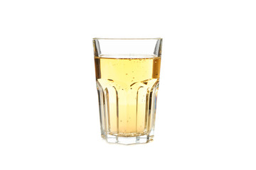 Glass of apple cider isolated on white background