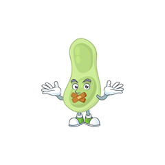 Staphylococcus pneumoniae mascot cartoon design with quiet finger gesture