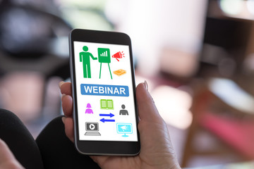 Webinar concept on a smartphone