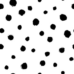Black and white abstract hand drawn seamless pattern