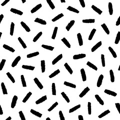 Black and white abstract hand drawn seamless pattern