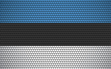 Abstract flag of Estonia made of circles. Estonian flag designed with colored dots giving it a modern and futuristic abstract look.