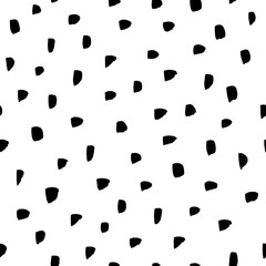Black and white abstract hand drawn seamless pattern