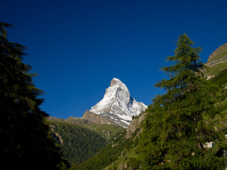 Matterhorn under the bright light of sunny day