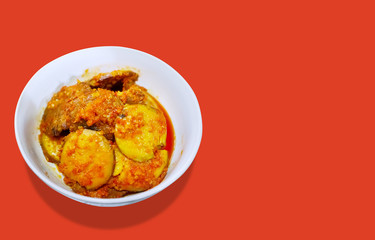 Jengkol Balado or Jengkol Stew is traditional Indonesian food, made from Jengkol seed or Dogfruit cooked in a spicy balado or chili sauce,