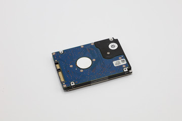 Hard disk isolated on a white background. Computer HDD Hard Disk Drive. Computer Storage Memory. Solid State Drive.
