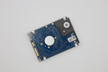 Hard disk isolated on a white background. Computer HDD Hard Disk Drive. Computer Storage Memory. Solid State Drive.
