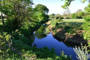 The River Mole in May in Horley in Surrey.